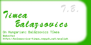 timea balazsovics business card